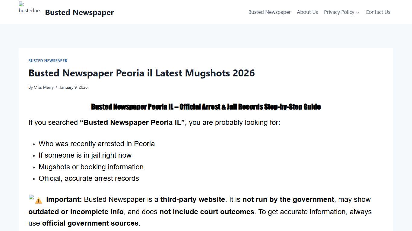 Busted Newspaper Peoria il Latest Mugshots 2026